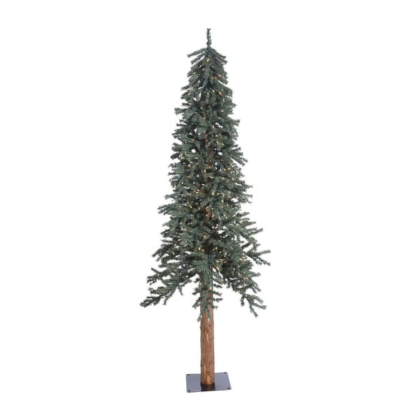 slide 2 of 5, Vickerman 7 Foot Natural Bark Alpine Artificial Christmas Tree with LED Lights - 20