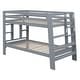 preview thumbnail 15 of 14, Twin over Twin Bunk Bed with Shelves and Built-in Ladder