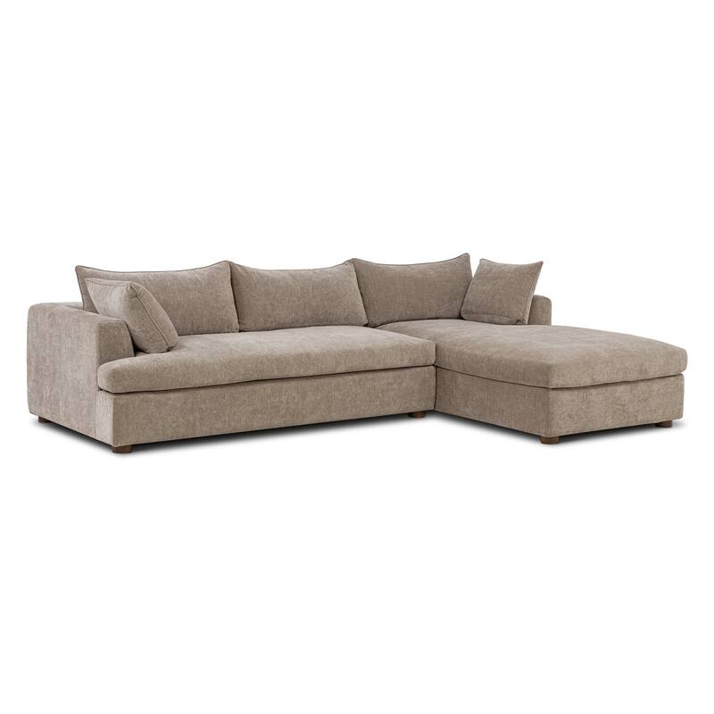Poly & Bark Milo Sectional with Storage in Taupe Brown