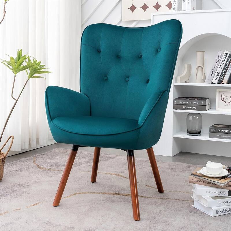 Kreedence 26.38" W Microfiber Accent Chair with Wing Back Design