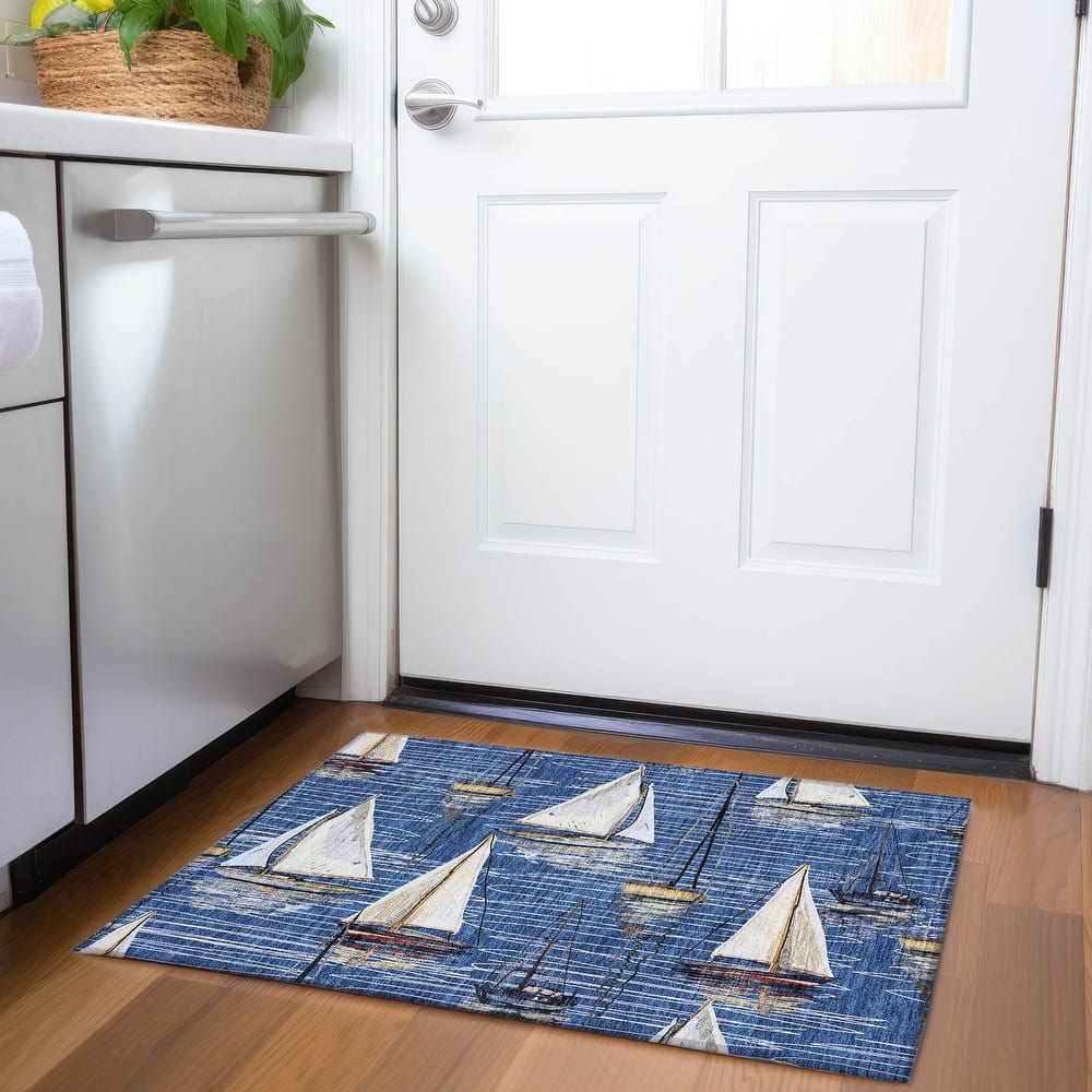 Premium Washable Super Soft Sailboat Marina Mayfield Rug