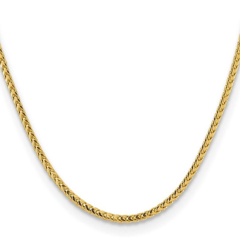 Curata 14k Yellow Gold Solid Fancy 3mm Franco Chain Anklet 9 Inch