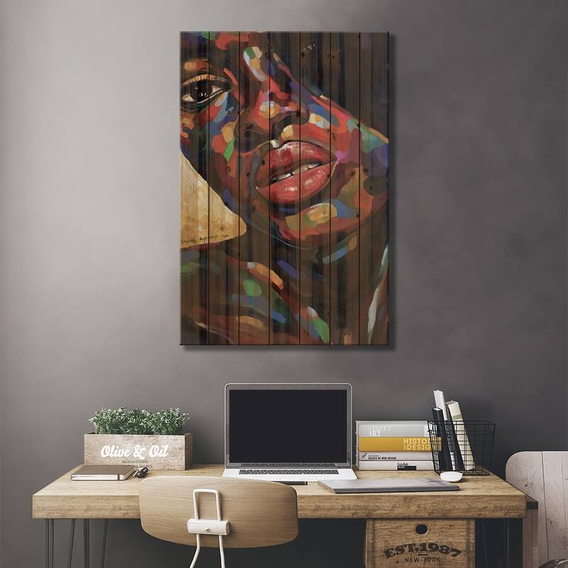 Eniyan (Human) Print On Wood by Damola Ayegbayo - Multi-Color
