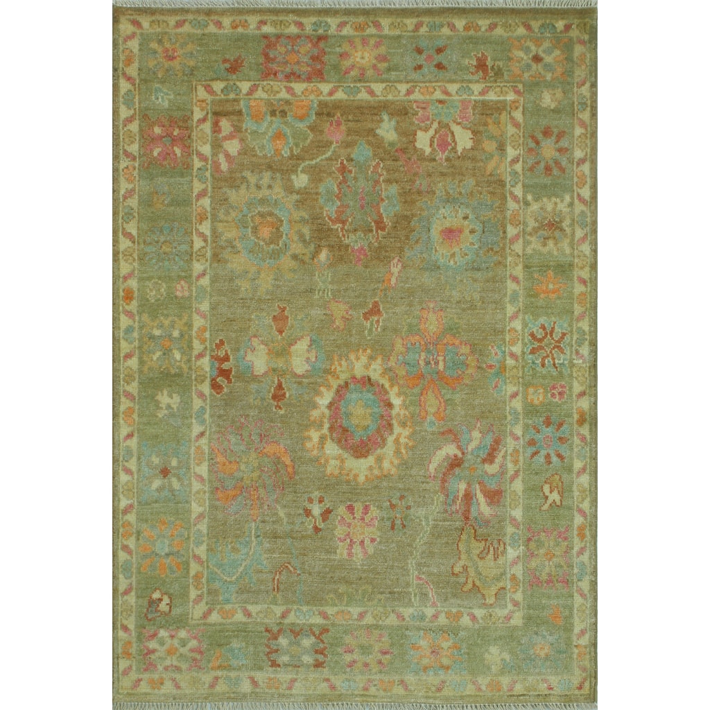 Noori Rug Fine Chobi Fitnat Lt. Green/Ivory Rug - 4'0" x 5'8"