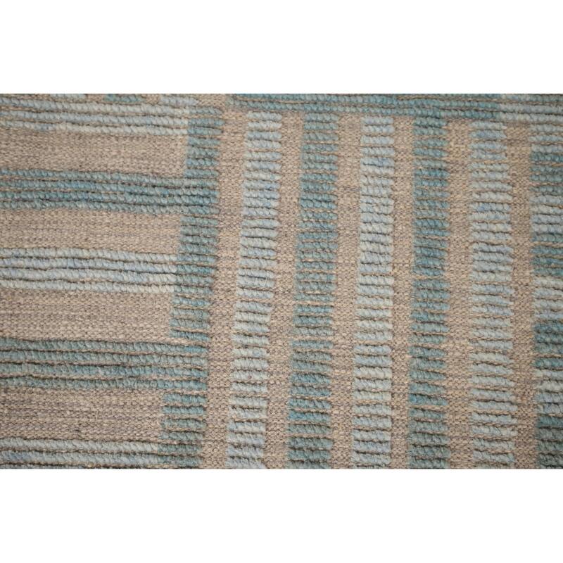 Earth Tone Moroccan Modern Area Rug Hand-Knotted Wool Carpet - 8'0"x 10'10"