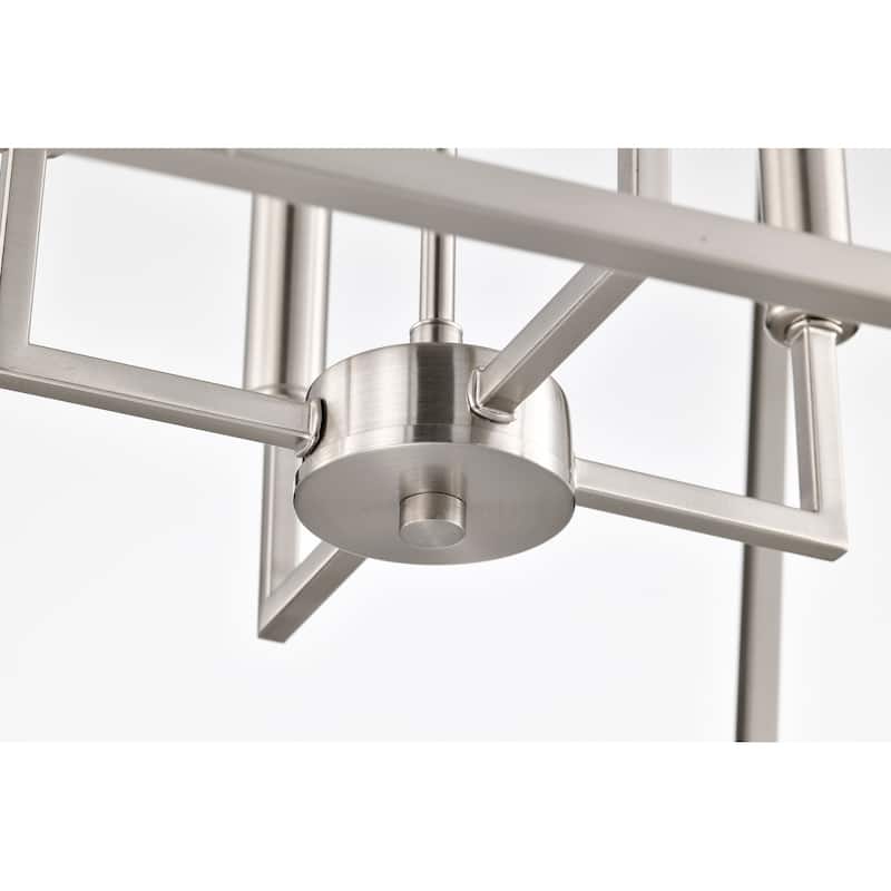 Brushed Nickel 4-Light Lantern Pendant 20 in. with Sleeve - Brushed Nickel - 20 in. W x 20 in. D x 28.5 in. H