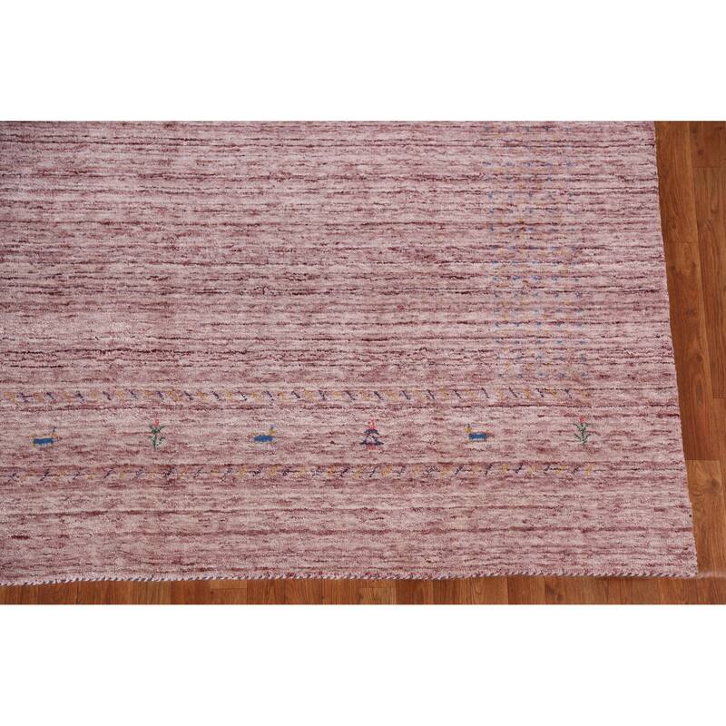 Hand Knotted Oriental 100% Wool Carpet Tribal Tribal Multi-Colored Gabbeh Area Rug - 10' 8'' X 7' 11''