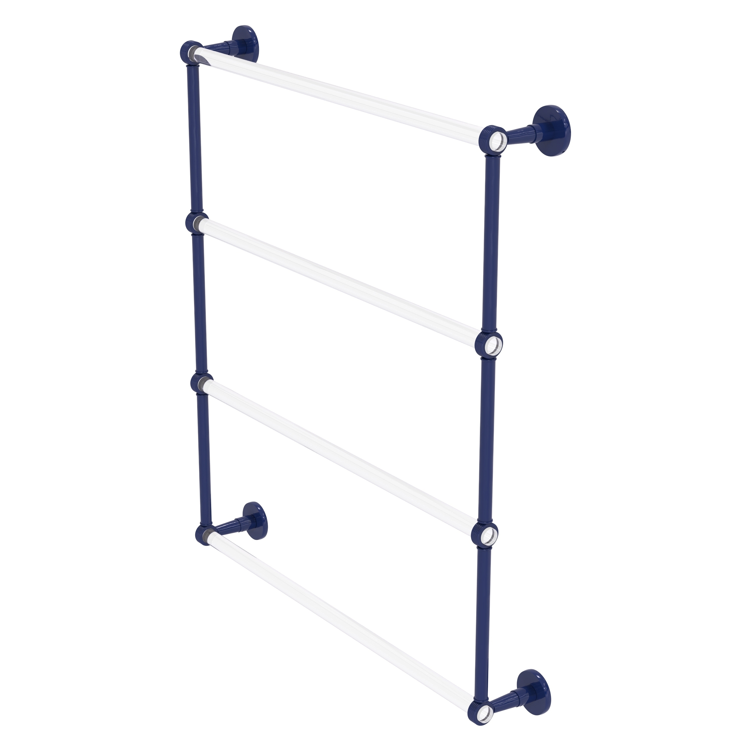 Allied Brass Clearview Collection 4 Tier 24 Inch Ladder Towel Bar with Grooved Accents
