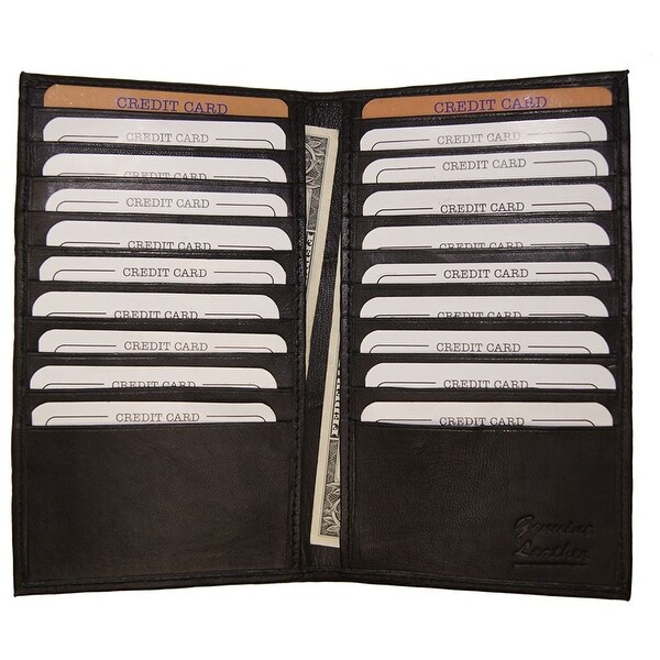 Improving Lifestyles Leather Credit Card Holder Black Organza Gift Bag SUN0128BK