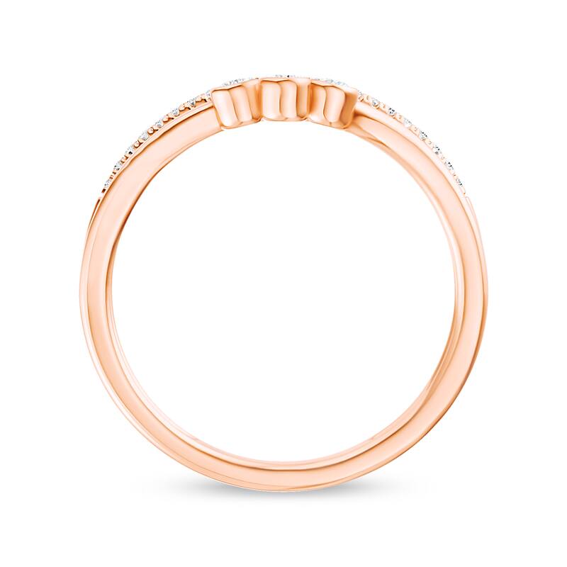 1/10ct TDW Diamond Contour Wedding Band in 10k Gold for Women