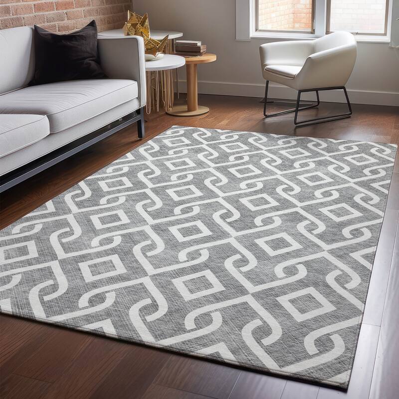 Premium Washable Super Soft Modern Medallions Mayfield Rug - Gray - 10' x 14' - Rectangle