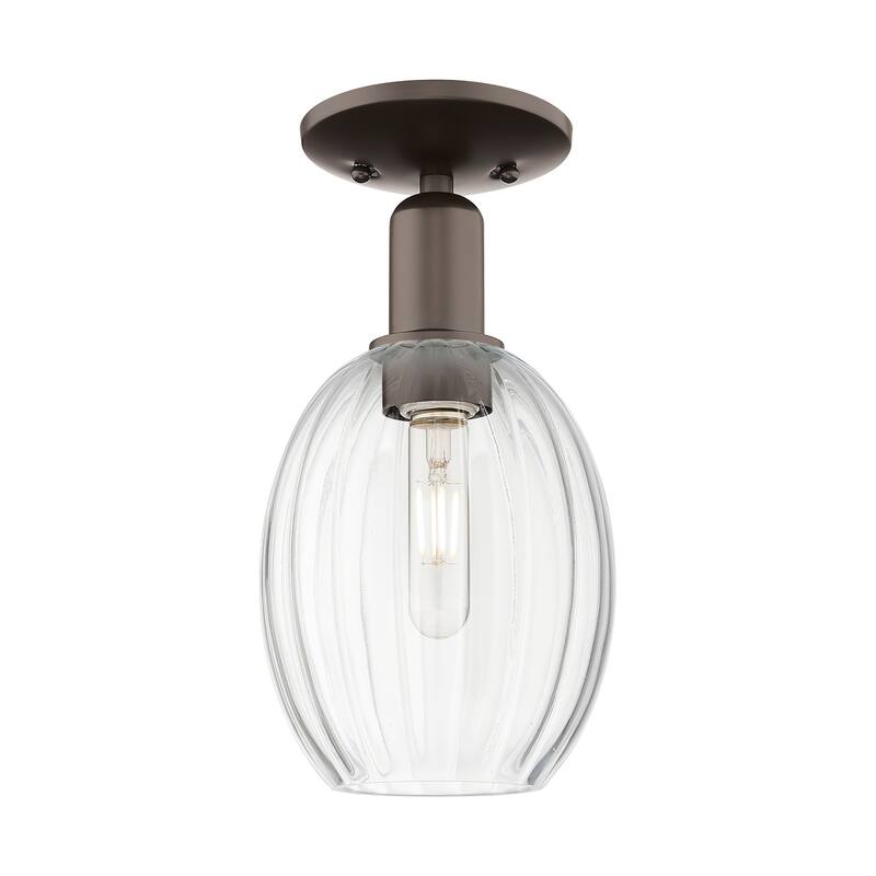 Innovations Lighting 716-1C-12-6 Preston Semi-Flush Preston 6" Wide - Oil Rubbed Bronze / Clear