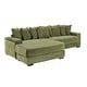 preview thumbnail 12 of 11, 111.4'' Modern L-Shaped Corduroy Sectional Sofa with 8 exquisite throw pillows and Ergonomic Armrests for Living Room