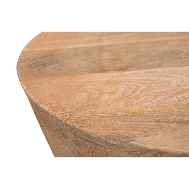 HomeRoots 18" Wood Brown And Brown Wood Solid Wood Round End Table - 16' X '18' X '16