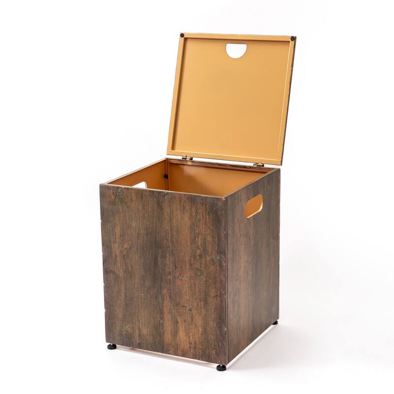 Anmytek Imitation Wood Grain Propane Tank Cover, Rustic Farmhouse Outdoor Patio Heater Tank Enclosure with Hinged Lid