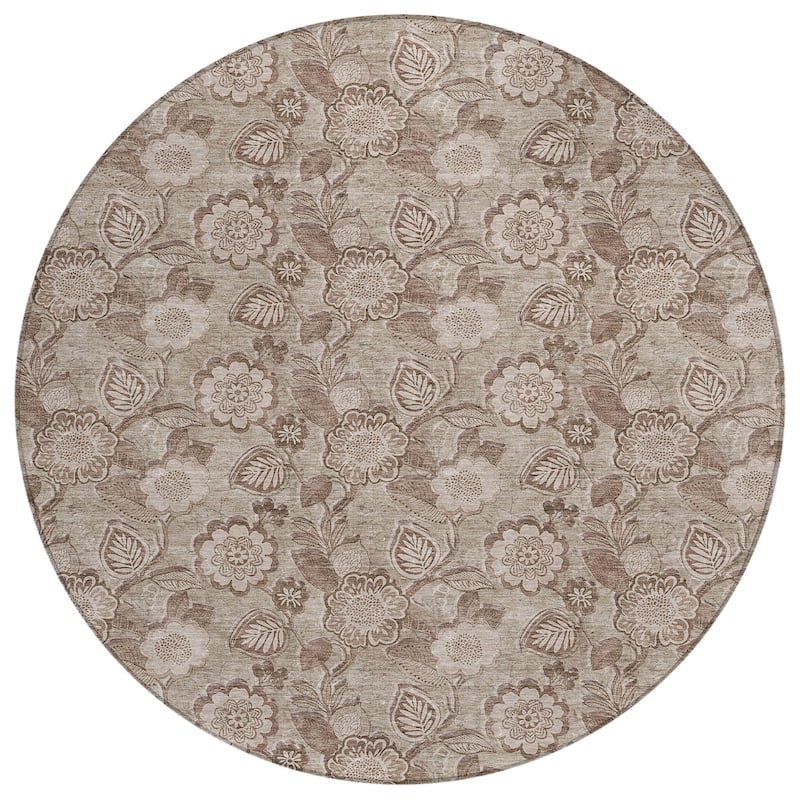 HomeRoots Floral Transitional Rectangle Outdoor Rug