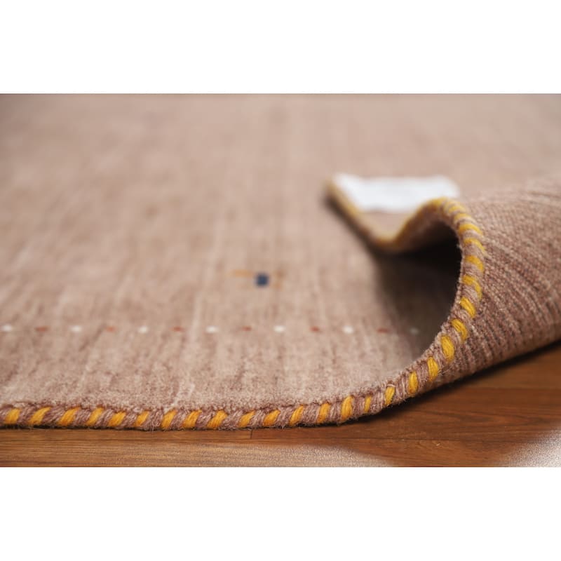 Hand Knotted Oriental 100% Wool Carpet Tribal Tribal Brown Gabbeh Area Rug - 7' 10'' X 5' 0''