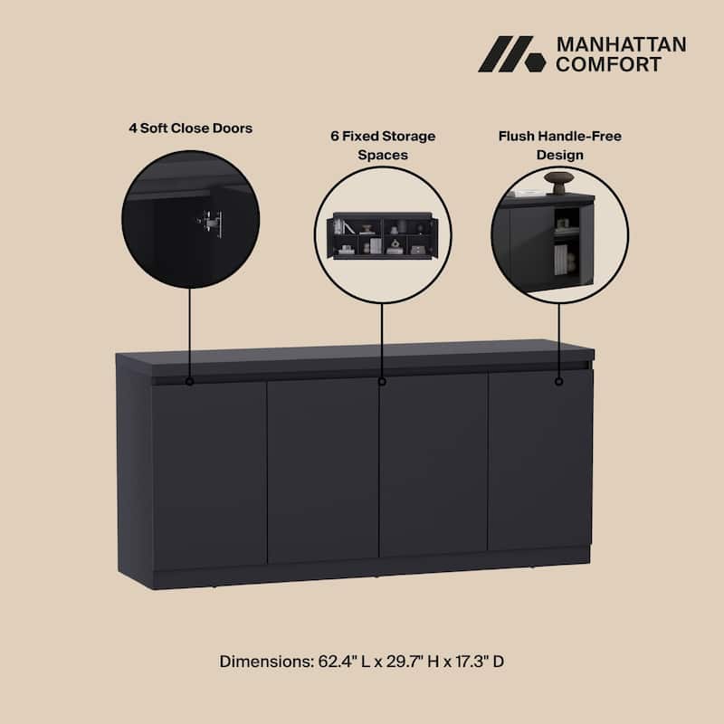 Manhattan Comfort Griffin Modern 6 Shelf Sideboard