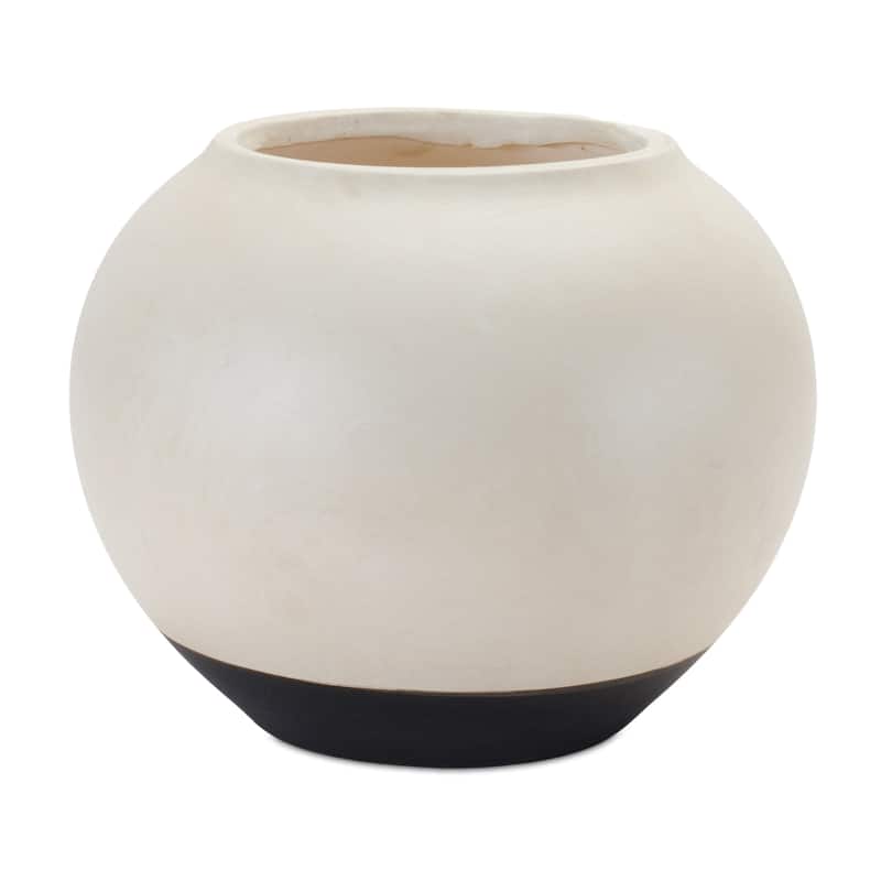 Two Tone Ceramic Vase 8.75"D