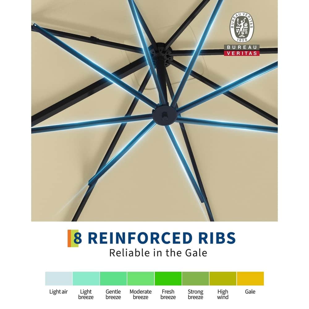 Coromose 10' x 10' Heavy Duty Cantilever Patio Umbrella, with 360-Degree Rotation