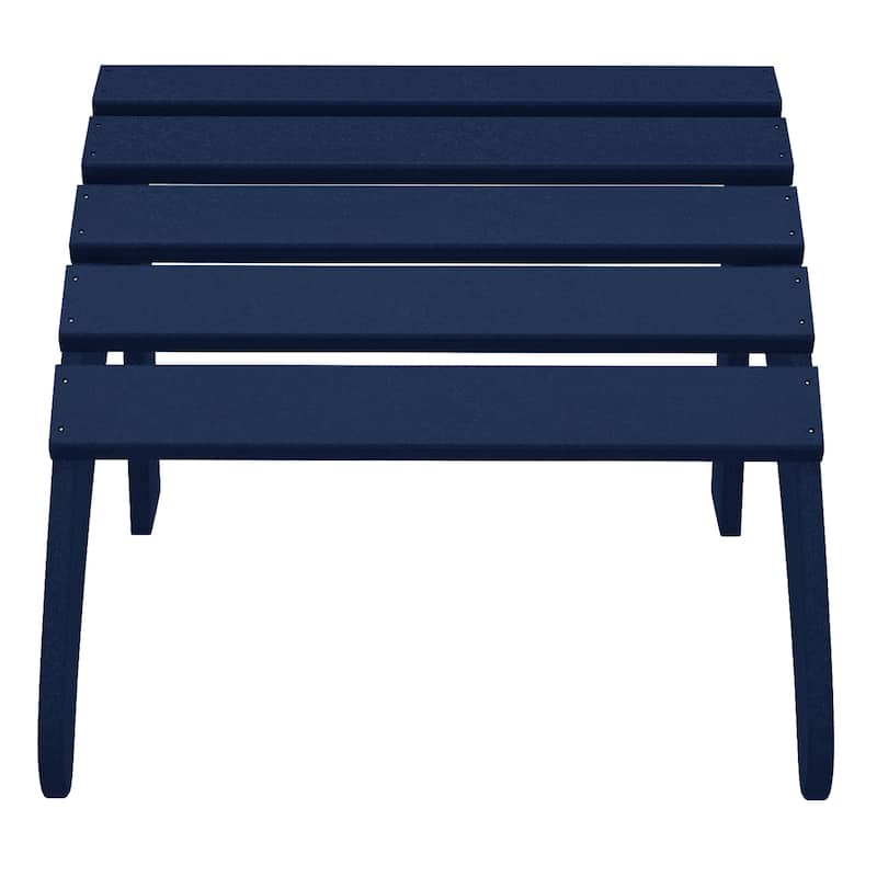 Polytrends Laguna Hdpe All Weather Outdoor Patio Foldable Ottoman - Navy Blue