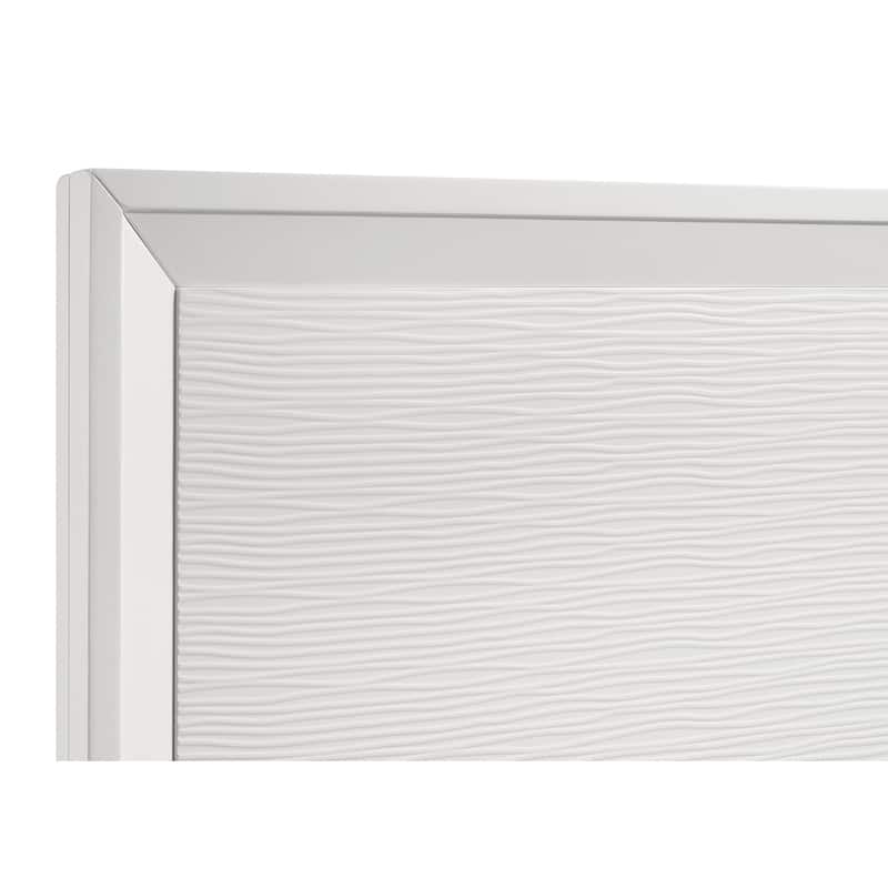 Janelle Mid-Century Modern Wood Panel Bed White