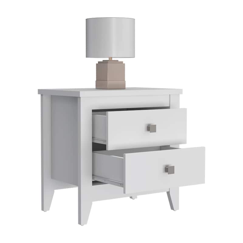 High-Quality 2-Drawer Nightstand - Versatile Design with Four Legs