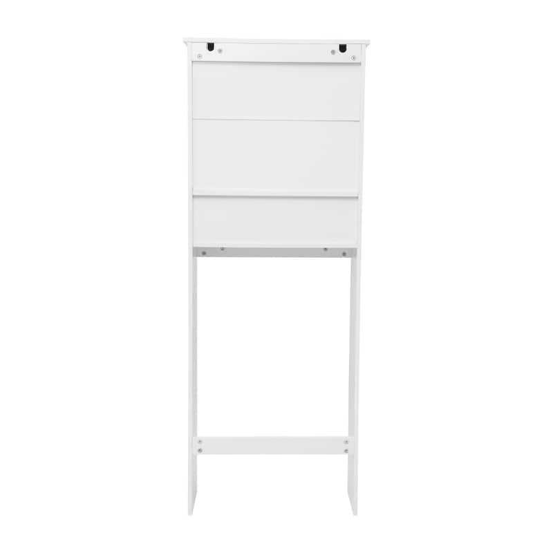 Gray Modern Over the Toilet Cabinet Storage Organizer with 2 Shelves and Doors
