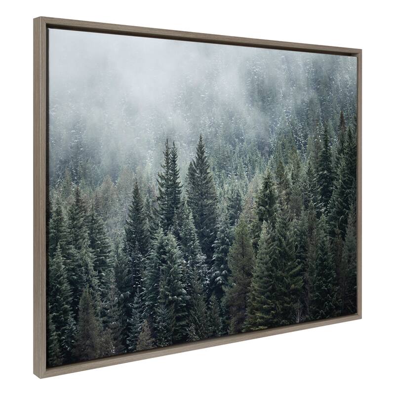 Kate and Laurel Sylvie Evergreen Dream 2 Framed Canvas by Emiko and Mark Franzen - 31.5x41.5 - Grey