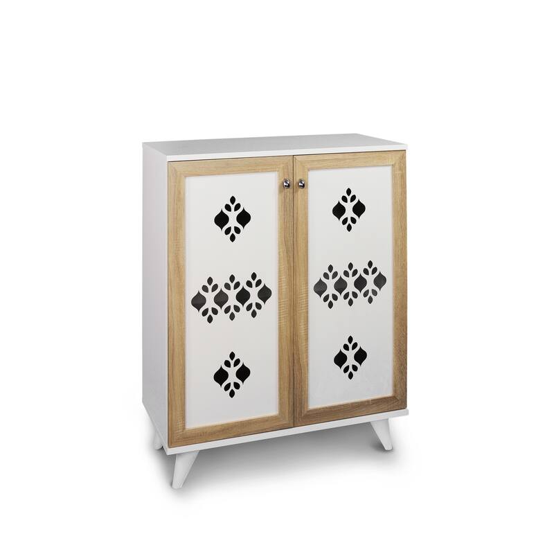 Karina Wood Material Shoe Cabinet - White