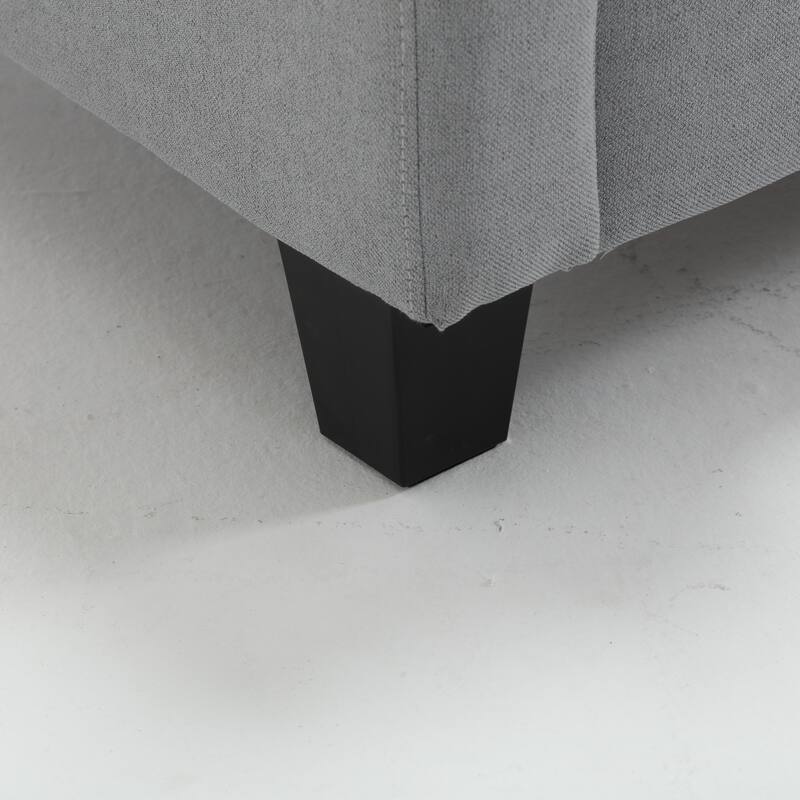 Oversized Modern 3-seat Gray Fabric Sofa with USB Charger