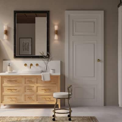 X-Back Vanity Stool with Casters - 27.5" - White and Gold