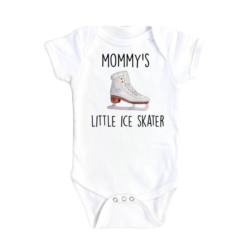 Ice Skater Mommy - Baby Boy Girl Clothes Infant Bodysuit Funny Cute Newborn - White - 6-9M