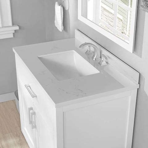 YASINU 48 Inch Engineered Marble Vanity Countertop with Rectangle Sink