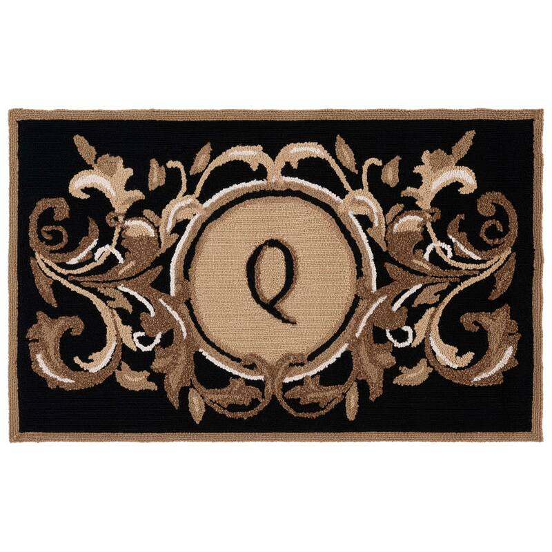 SAFAVIEH Handmade Monogram Monka Casual Rug - 2'6" x 4' - Q - Black/Brown - Rectangle