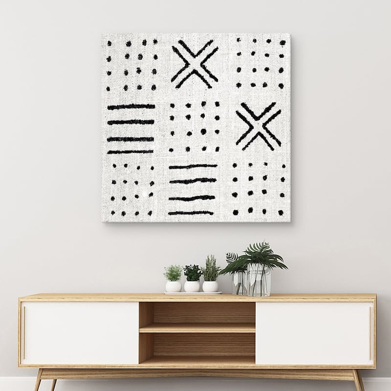 Mudcloth White II by Ellie Roberts Canvas Art Print