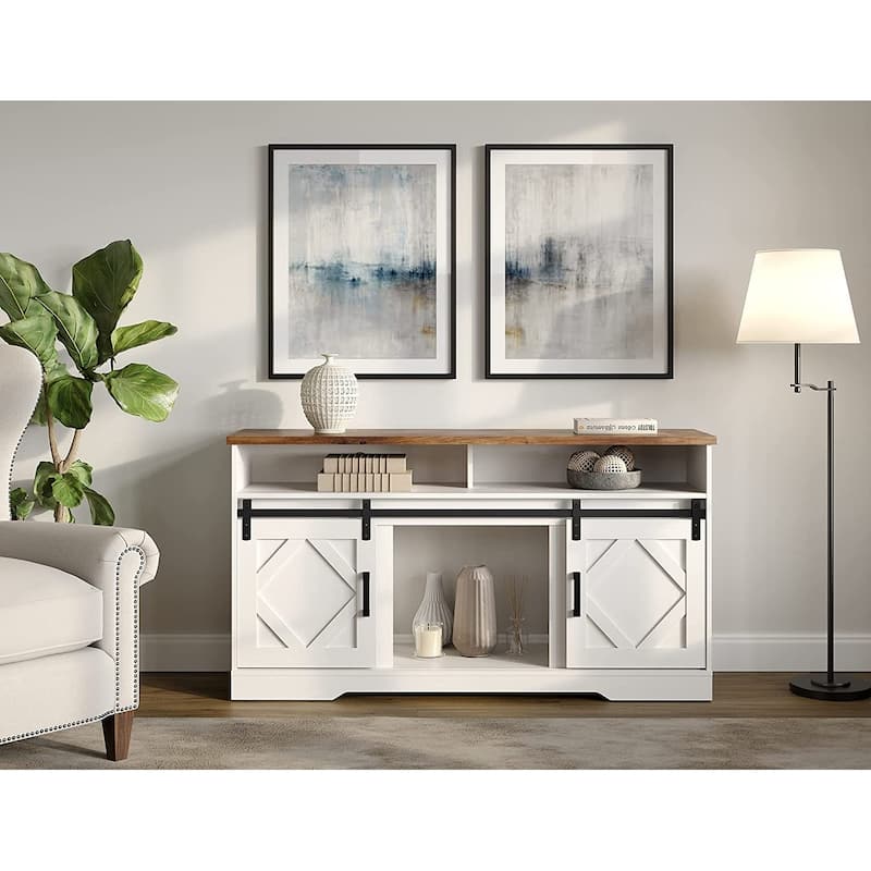 WAMPAT TV Stand for TVs Up to 65 Inch - White