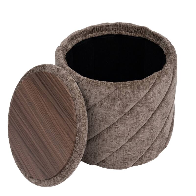 Diagonal Tufted Foldable Storage Ottoman with Reversible Lid