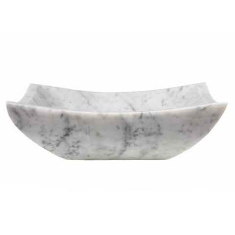 Eden Bath Square Deep Zen Sink - White Carrara Marble