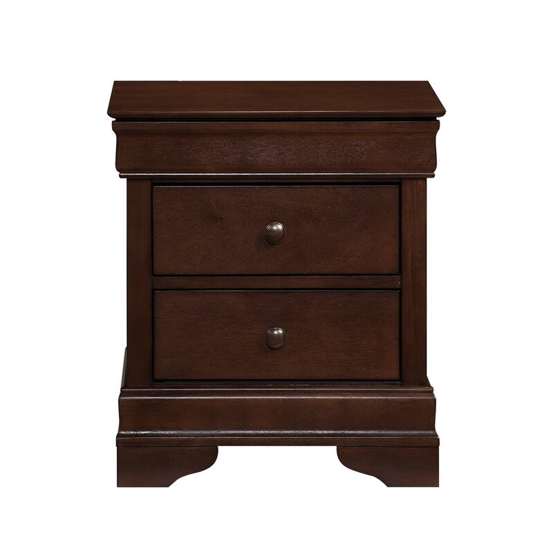Traditional Solid Wood Nightstands, Bedroom Bedside Storage Cabinet, Living Room Side Table with Drawers, Entry Side Table