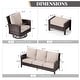 preview thumbnail 83 of 99, MAISON ARTS Extra-Large Patio Wicker Sofa Conversation Set with Coffee Table, Oversize Seat with 5.5'' Thick Padded Cushion