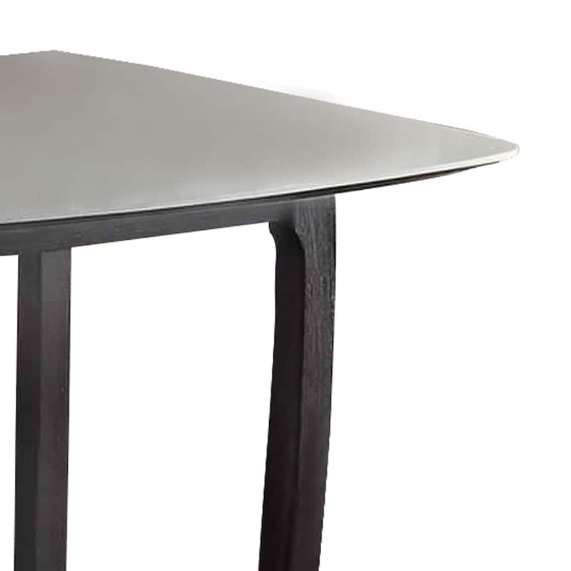 Square Marble Top Counter Height Wooden Table with Sled Base, Gray
