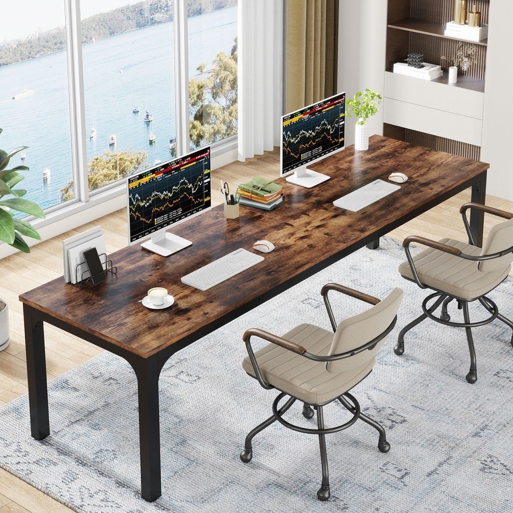 78.7 inches Extra Long Computer Desk 2 Person Wide Double Office Writing Workstation