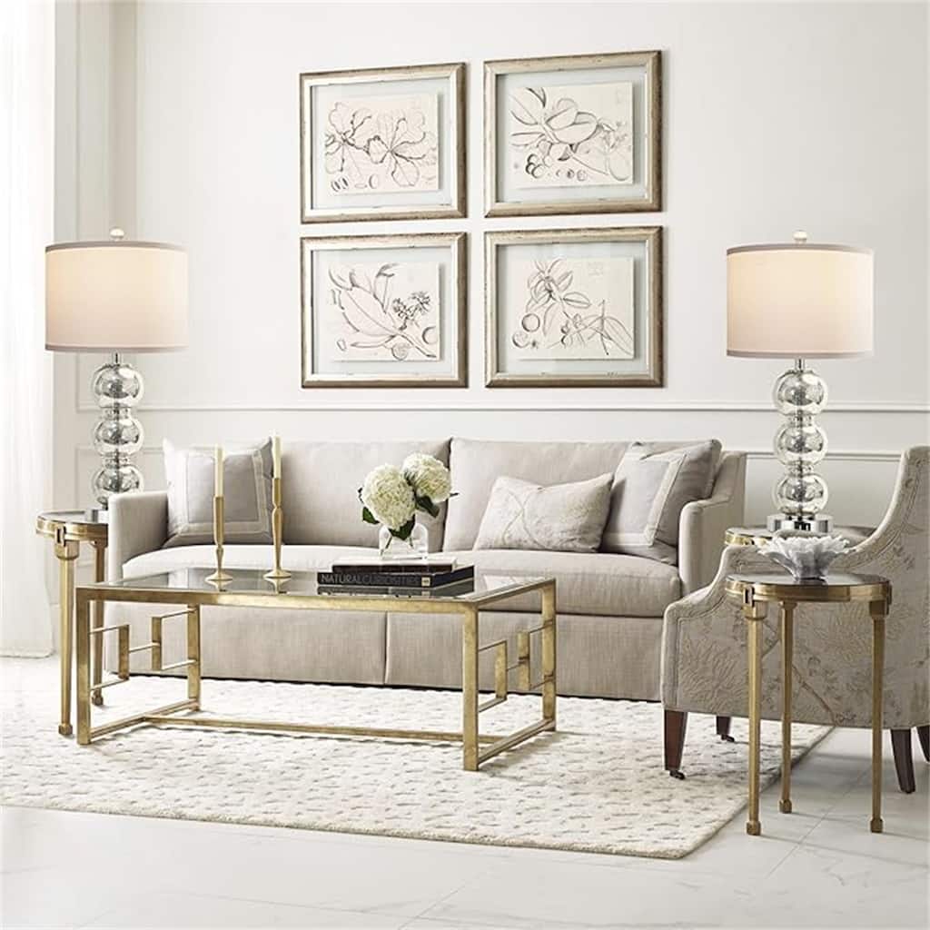 Glass Triple-Sphere 27" Tall Table Lamp Bedside Desk Nightstand Lamp (Set of 2)