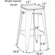 preview thumbnail 18 of 22, Bar Stools Set of 4 Stackable Metal Bar Stools Industrial Counter Height Stools Backless Barstools with Wooden Seats
