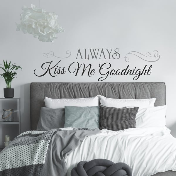 slide 2 of 3, RoomMates Black Always Kiss Me Goodnight Wall Decals