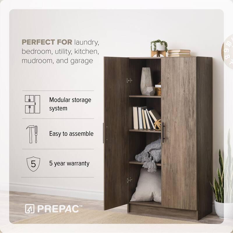 Prepac 'Winslow Elite' 32-inch Brown Storage Cabinet - 32 Inch - 32 Inch