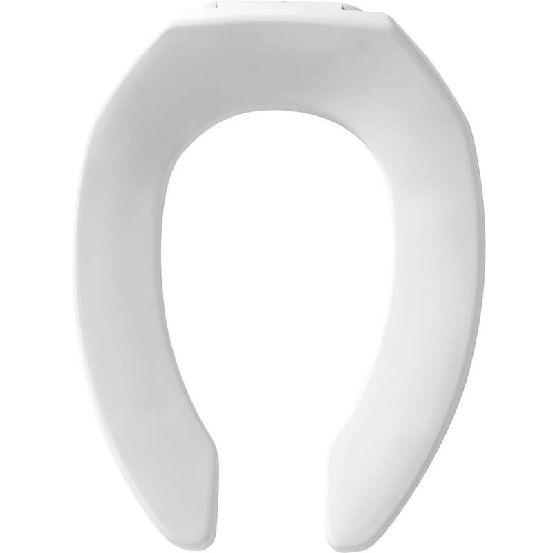 Bemis 10CT Elongated Open-Front Less Cover Commercial Plastic Toilet - White