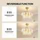 preview thumbnail 4 of 8, 20" Gold Glass Caged Chandelier Ceiling Fan with Light&Remote Control - 20''-4 Lights