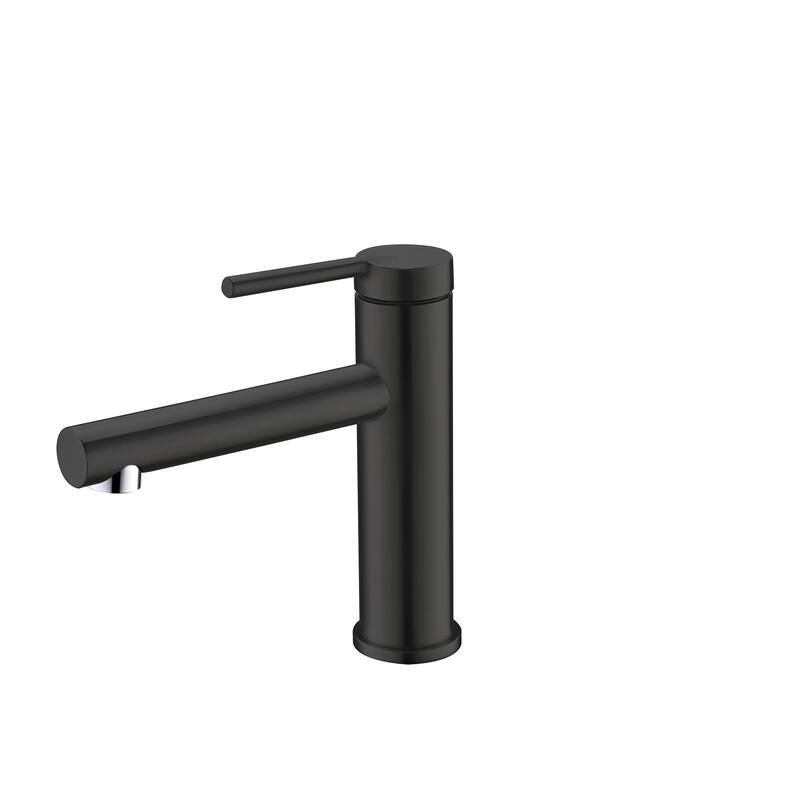 STYLISH Single Handle Modern Bathroom Basin Sink Faucet in Stainless Steel - Faucet Height: 6 3/8" Spout Height: 3 7/8"
